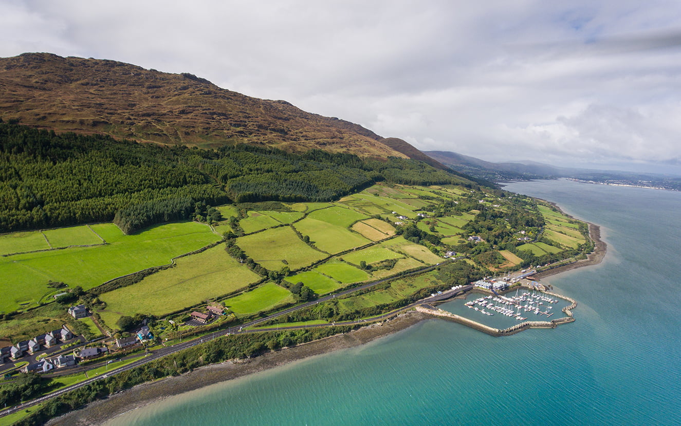 Aerial photo of Carlingford in Co. Louth